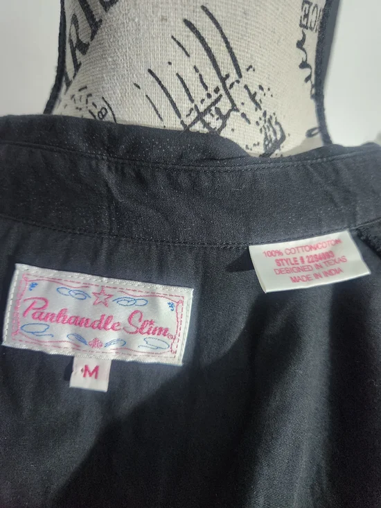 Panhandle Slim Black Lace Button-Down Shirt - Picture 8 of 8